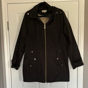 Michael Kors Hooded Black Utility Jacket
